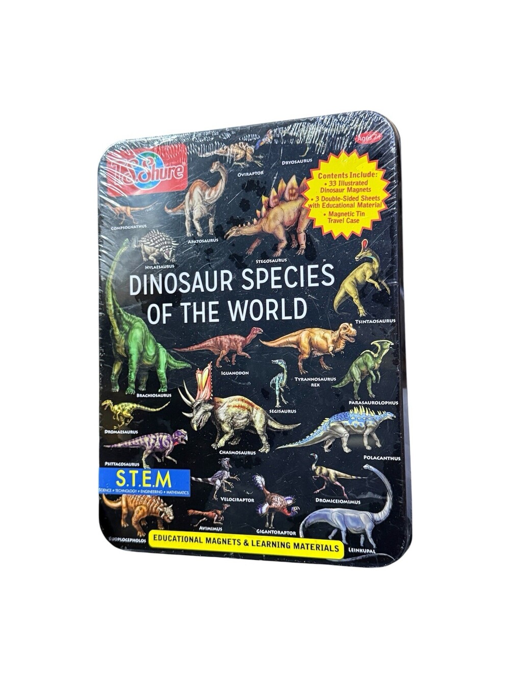T S Sure Dinosaur Species of the World Educational Magnets STEM Home School NEW